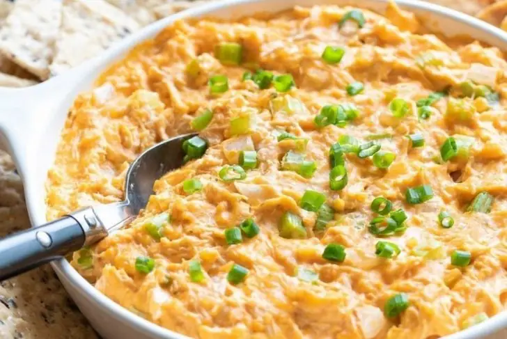 Healthy buffalo chicken dip.